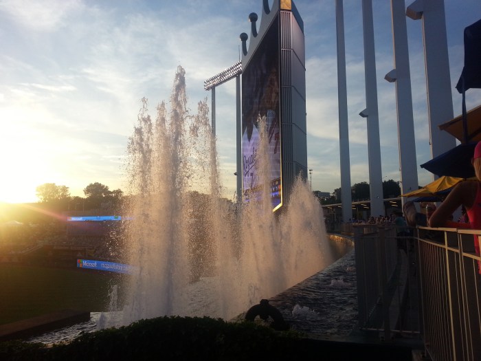 The Kaufmann Stadium fountains really are beautiful