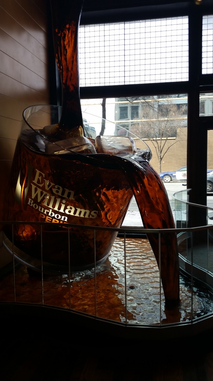 No, it's not real bourbon - the lobby of the Evan Williams Bourbon Experience