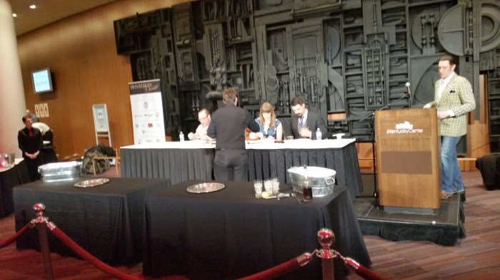 Setting up the judging area, Bourbon Classic 2015